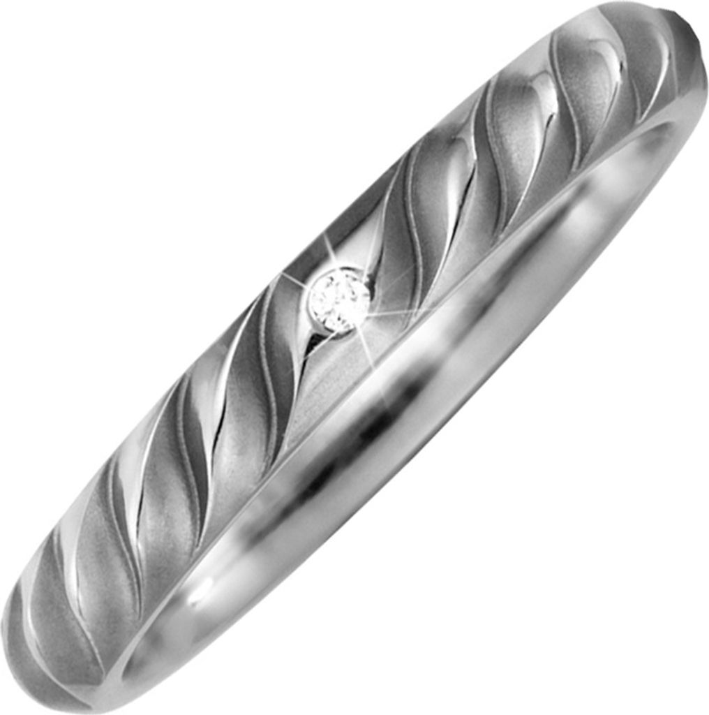 Ring Partnerring Titan Diamant Brillant gerillt iert Fingerring Innenumfang 50mm Ø15.9mm