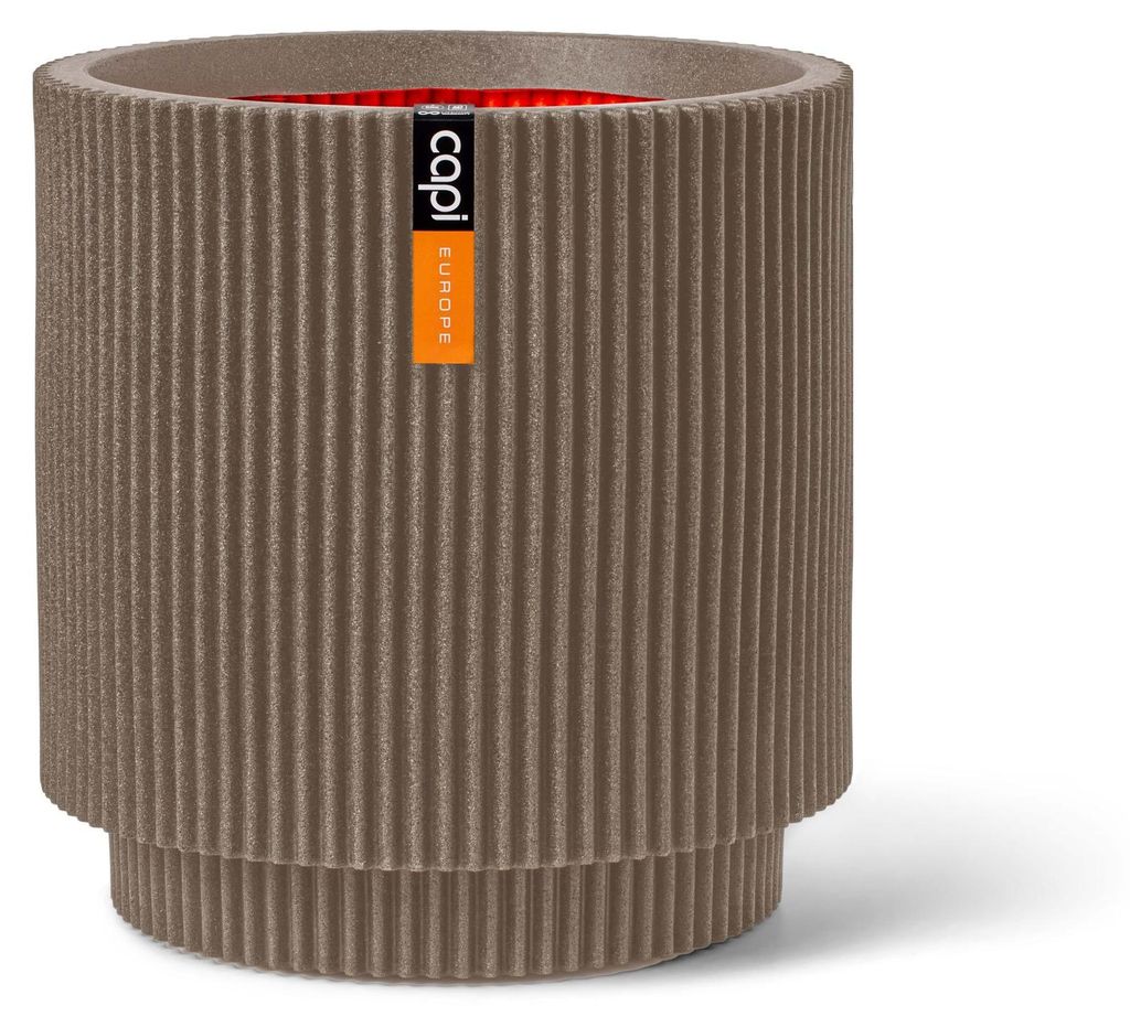 Capi Europe - Gefäß zylinder Groove NL - Warm taupe - 35x38 - KGVWT882