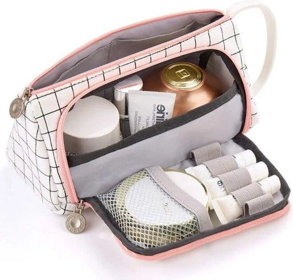 Grande trousse scolaire blanche rectangulaire avec zip pour le collège