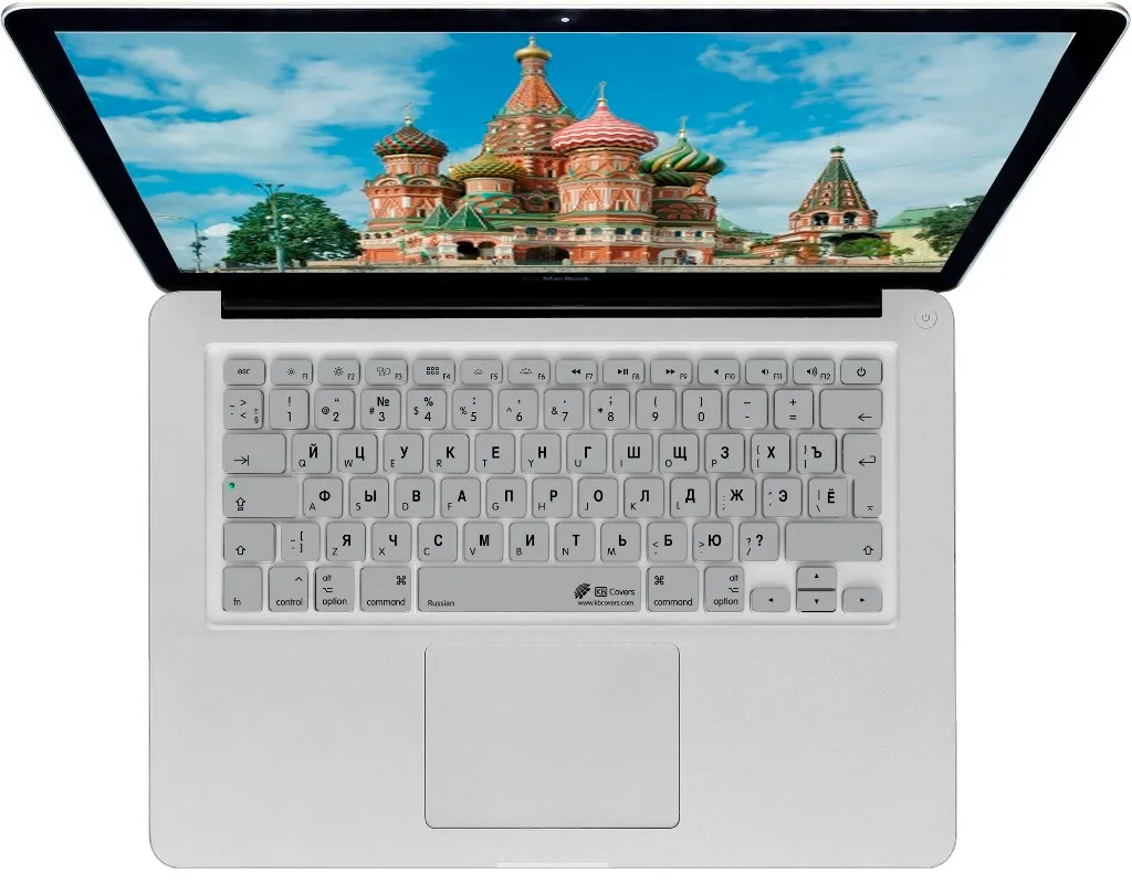 Copritastiera Cirillico MacBook Air Pro Argento - Scrivi Ovunque