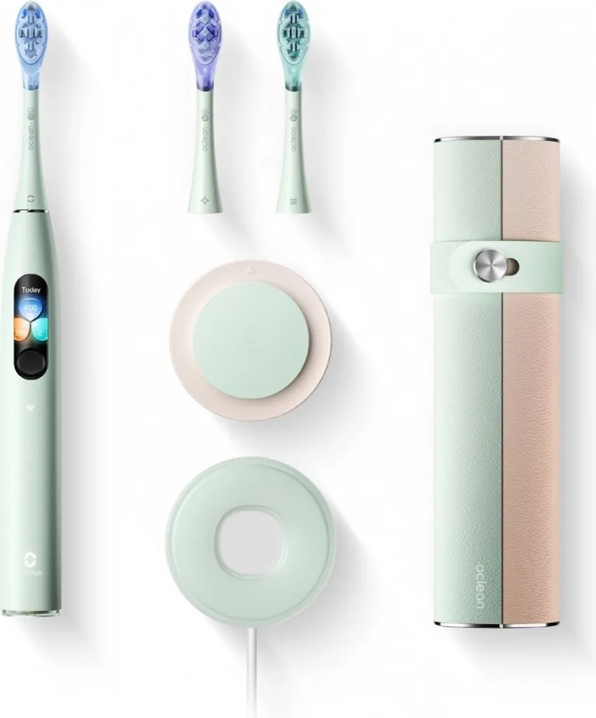 Oclean X Ultra S Verte : Brosse Sonique Connectée avec Écran et Boîtier - 5
