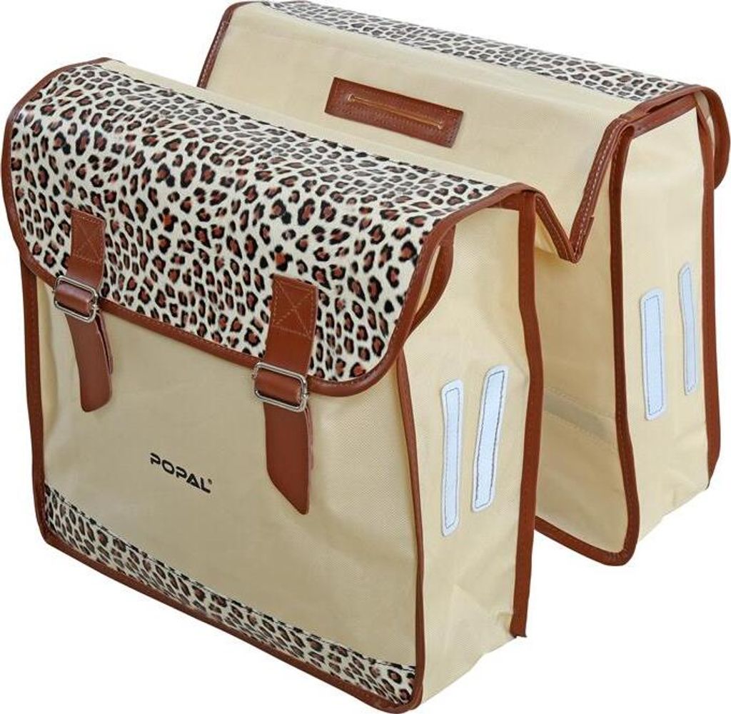 Fahrradtasche Gepäckträgertasche Tasche Seitentasche Gepäcktasche Beige Leo