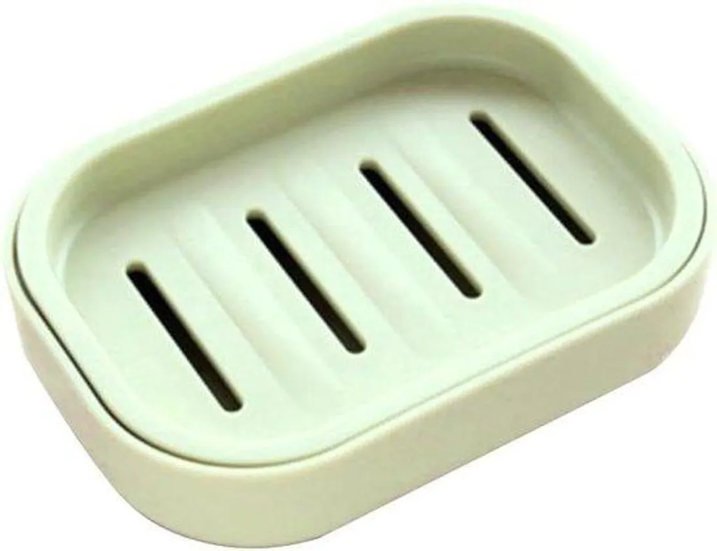 Porte-savon double avec drainage automatique vert pour garder le savon sec