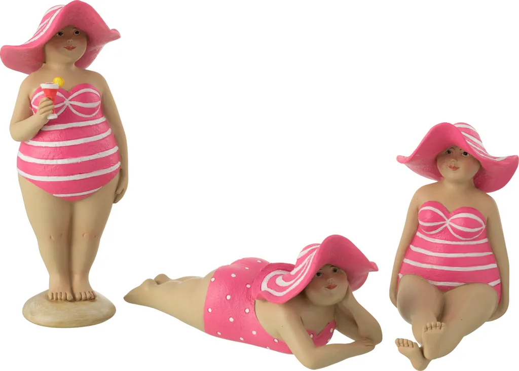 Chapeau femme rose J-Line de plage en polyrésine - Décoration bord de mer