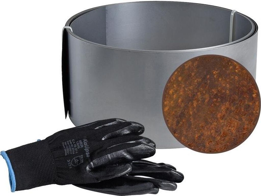 Edel-Rost Rasenkante Mähkante 20 cm x 5 m Hochbeet Beetumrandung Beeteinfassung