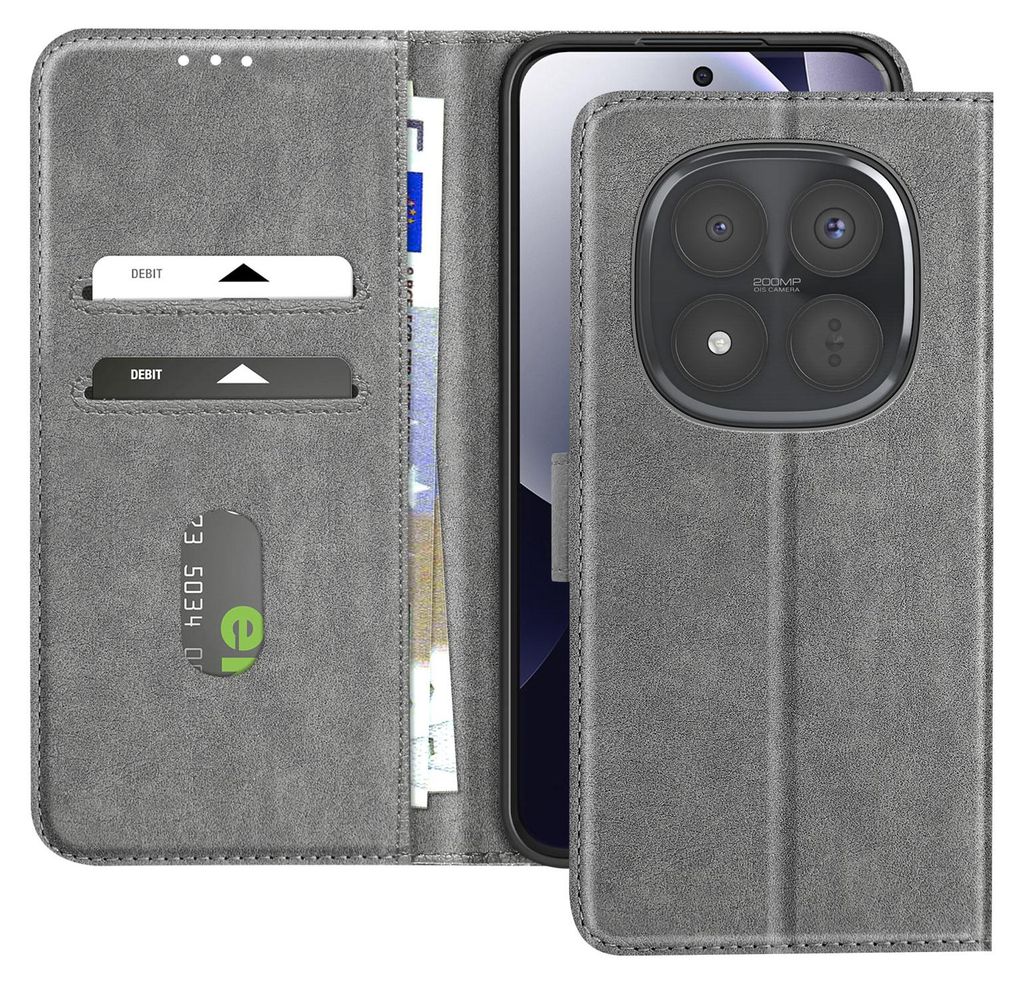 Avizar, Klappetui Chesterfield mit Standfunktion für Redmi Note 15 Pro Plus 5G, Grau