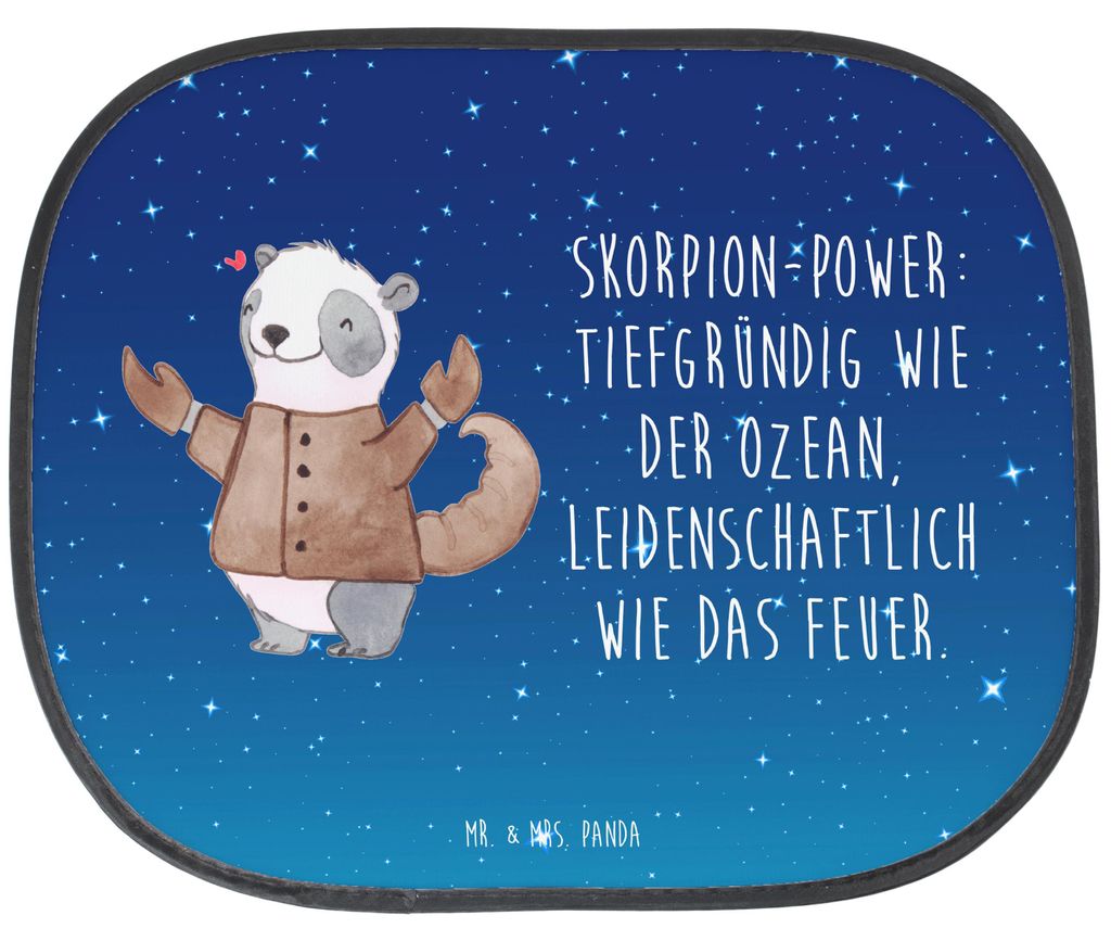 Mr. & Mrs. Panda Sonnenschutz Auto Skorpion Astrologie - Sternenhimmel Blau - Geschenk, Sonnenblende, Sternzeichen, blendschutz, Tierkreiszeichen, ...