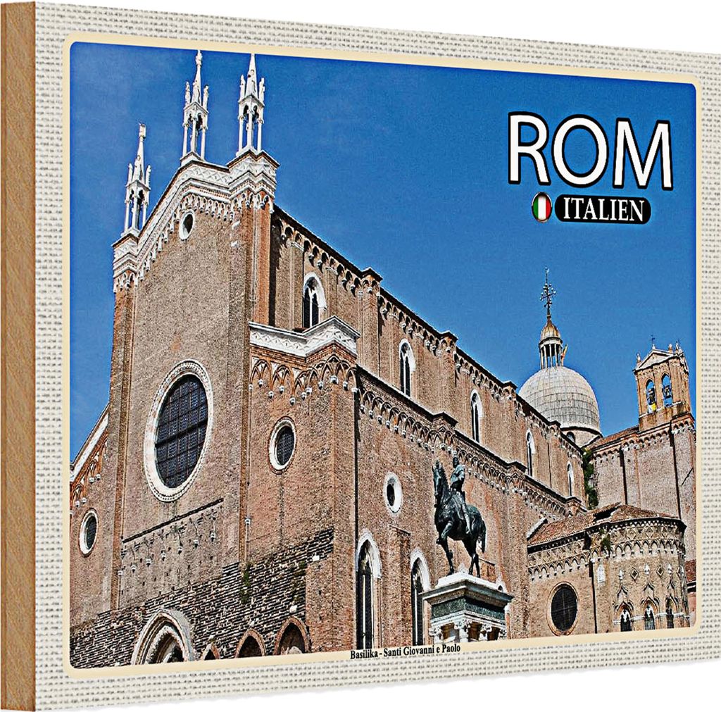 Holzschild Reise Rom Basilika Santi Giovanni e Paolo 30x20cm
