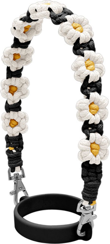 Wasserflaschen-Griffband, handgefertigt, Blume, 16–40 oz, Silikon-Sicherheitsring, Baumwollseil, Blumen-Schlingenhalter, Träger, Schlüsselband,...