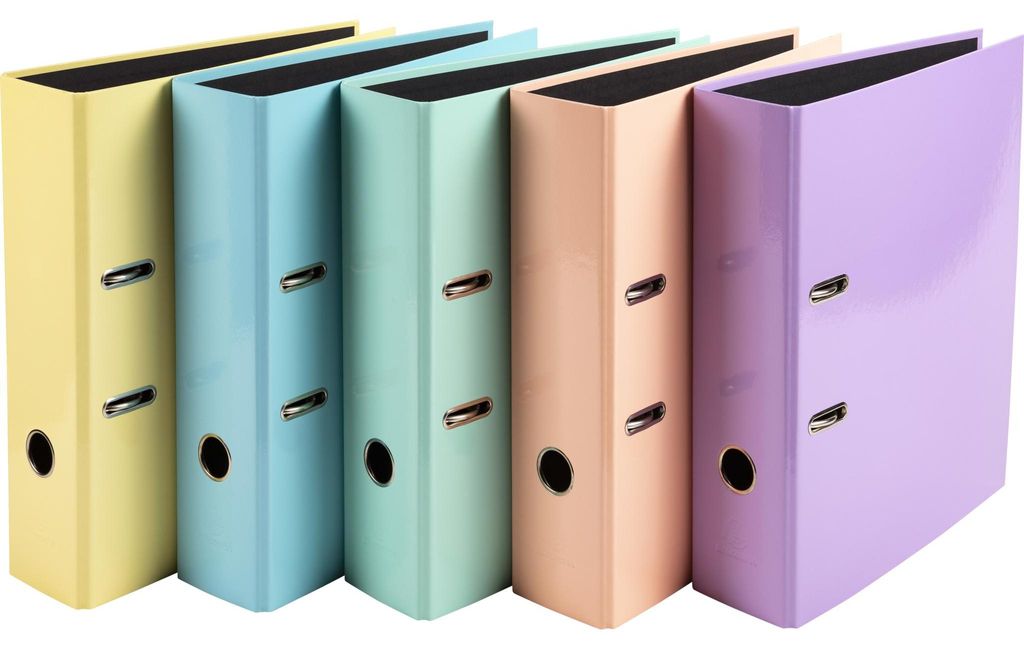 Exacompta 53560E 10x Ordner Prem'Touch A4,Rückenbreite 80mm,Aquarel - Farben sortiert