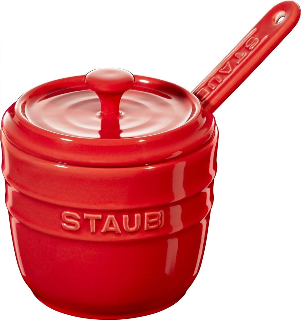 4er Set Staub Keramik Zuckerdose rund Kirschrot 9cm Produktbild 