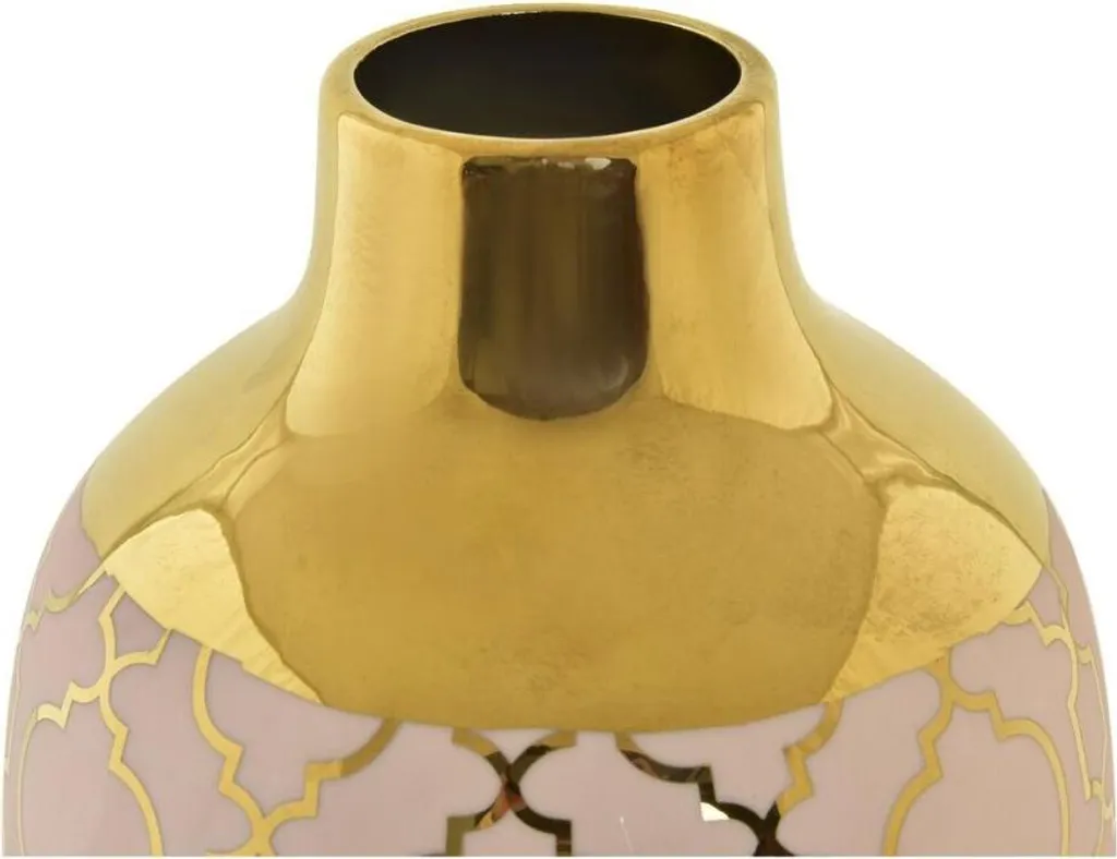 Grand Vase Rose et Or 41,5 cm pour Décoration de Table et Salon Chic
