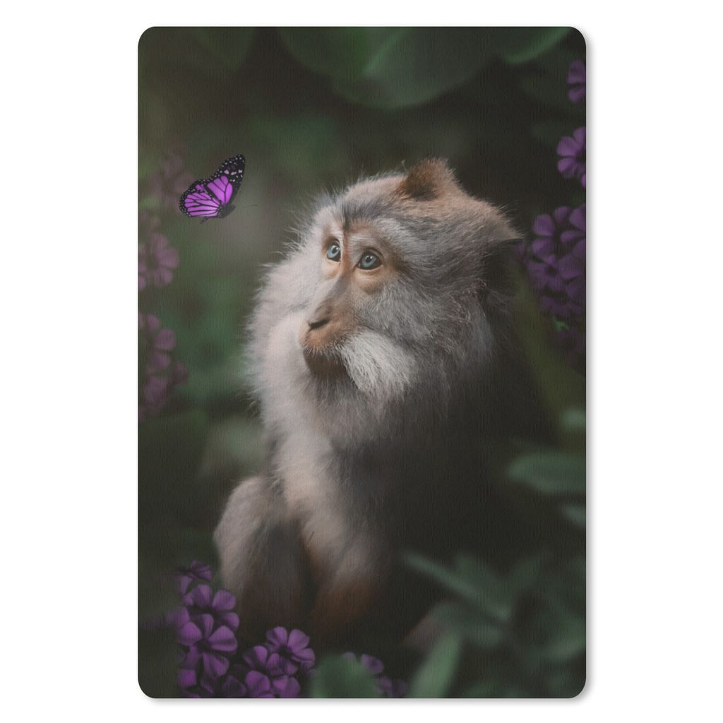 MuchoWow Mauspad Mousepad Affe - Dschungel - Schmetterling - Pflanzen 18x27 cm - Mousepads - Maus Mat - Pad - Mausunterlage