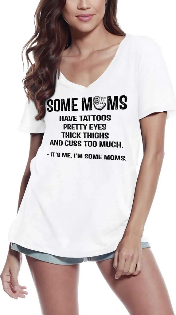Damen Grafik T-Shirt V-Ausschnitt Ich bin's ich bin die Mutter einer Mutter – It's Me I'm Some Moms Mom's – Öko-Verantwortlich Vintage Jahrgang