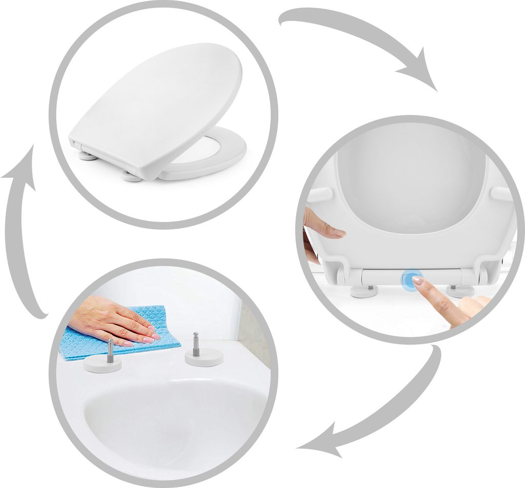 Toilettendeckel O Form WC-Sitze, Toilettensitzbezug mit Produktbild 3