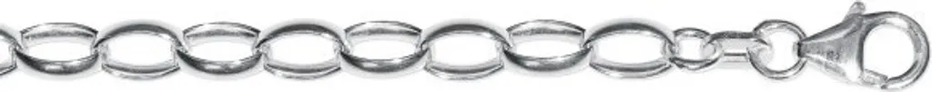 Chaîne Erbs ovale 5,00 mm en argent 925 blanc - Collier de 80 cm de long