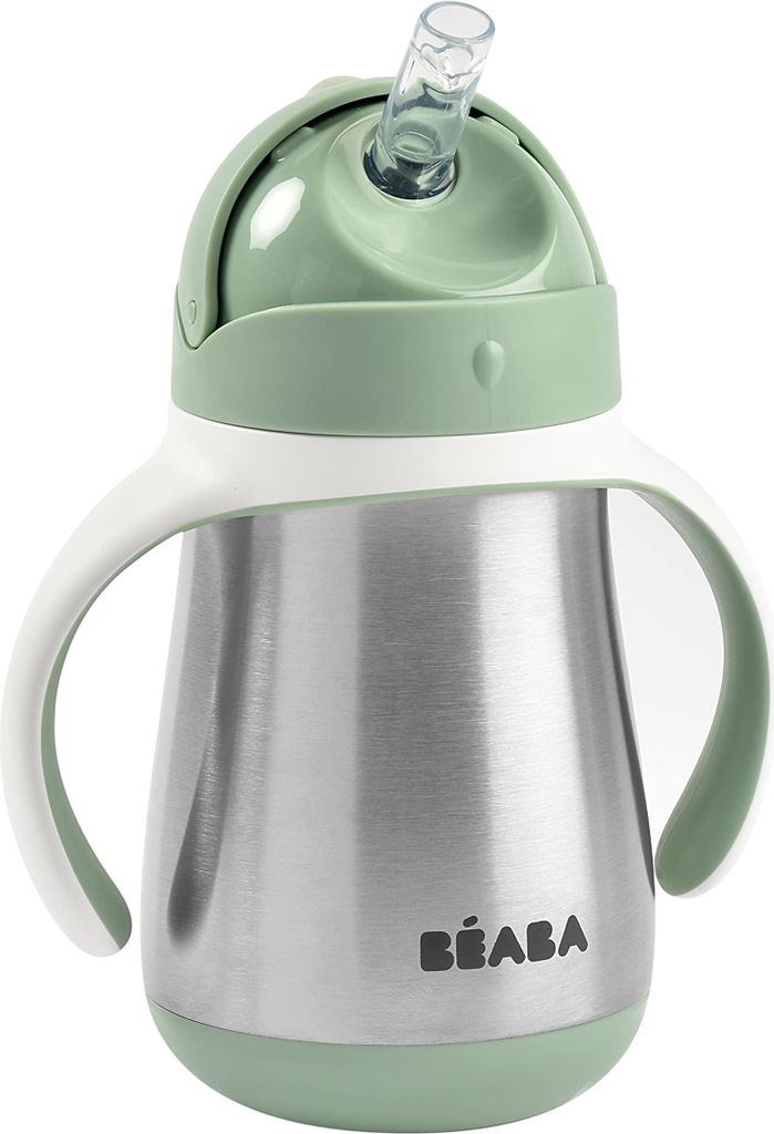 Beaba roestvrijstalen drinkbeker met rietje, 250 ml - Productafbeelding 