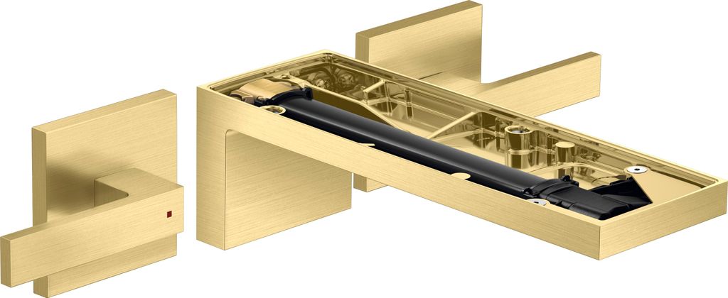 hansgrohe AXOR MyEdition 3-Loch Waschtischmischer, Unterputz, mit Ablaufgarnitur, ohne Platte, Ausladung 221mm, 47082950