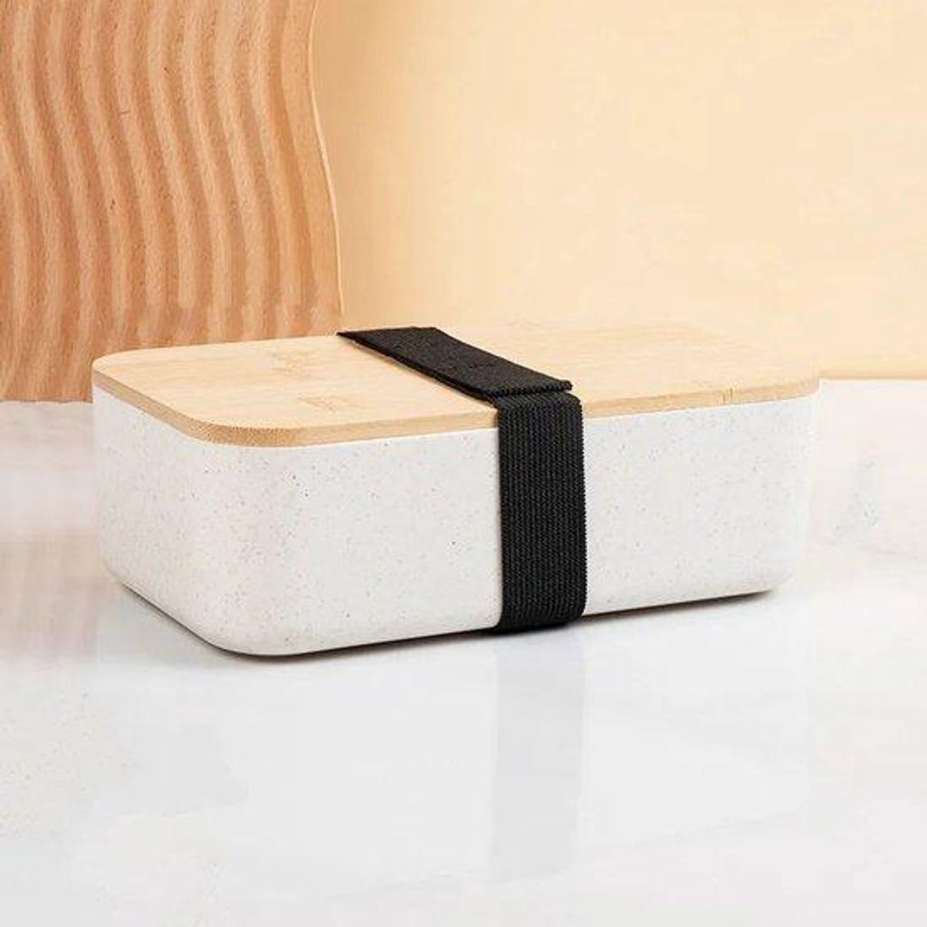 Bamboobentobox für Erwachsene – Japansches Modell mit Deckel aus natürlichen Bambus – Magnetron- und Geschirrspülerbeständig – Kleine Gr...