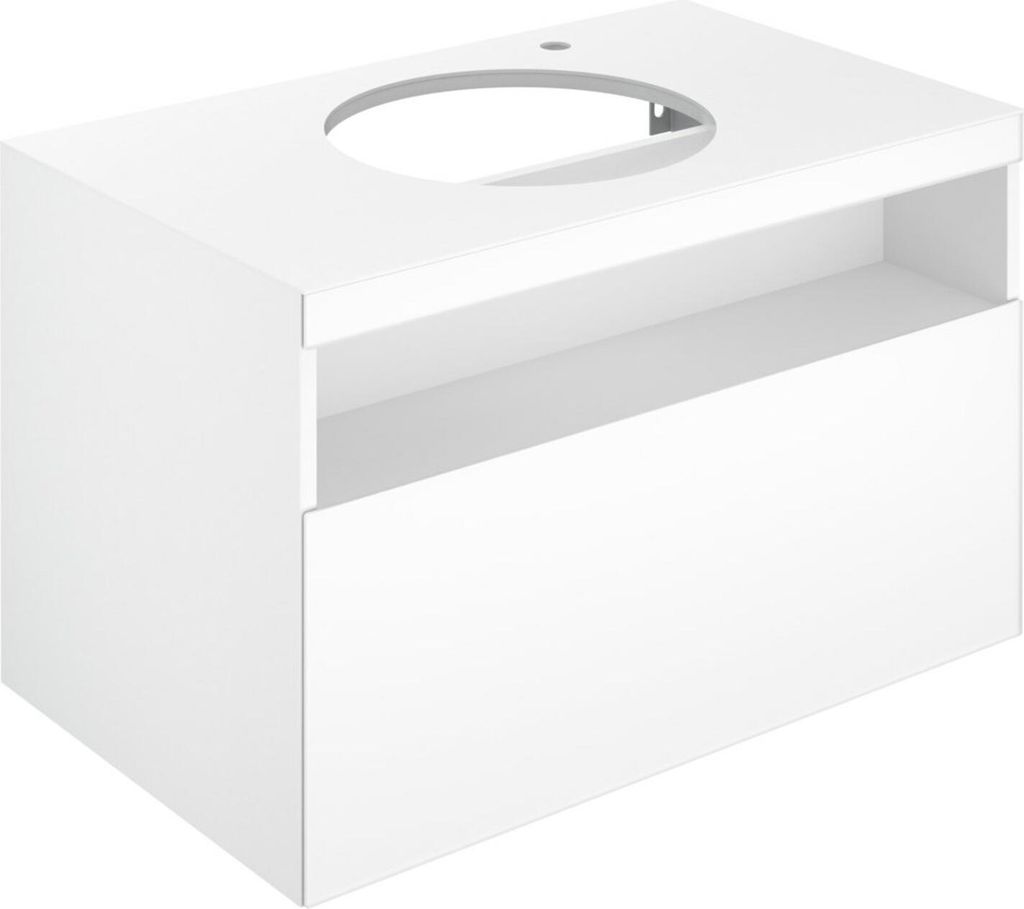 KEUCO STAGELINE Waschtischunterschrank für Aufsatzwaschtische, 1 Frontauszug, 1 Hahnloch rechts, 800x550x490mm, 32865180000