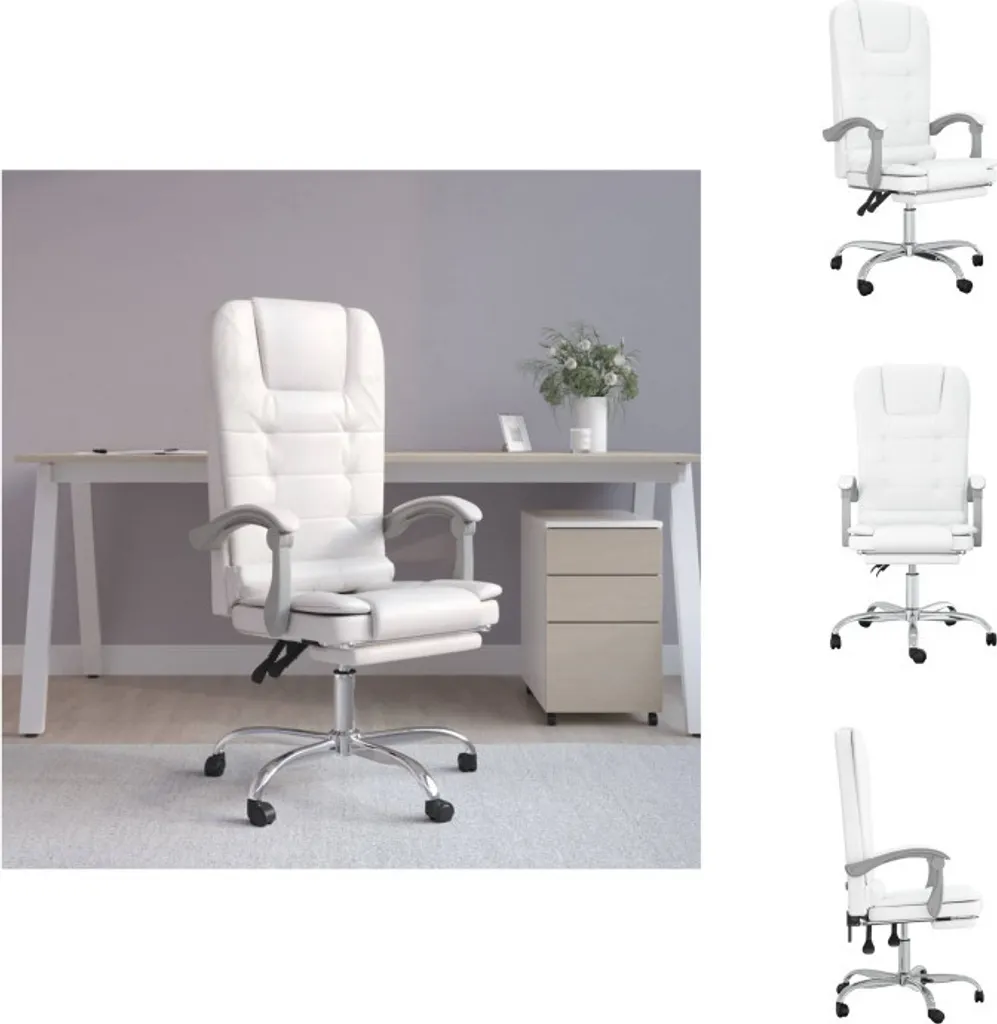 Adieu mal de dos : chaise de bureau massante vidaXL blanc similicuir
