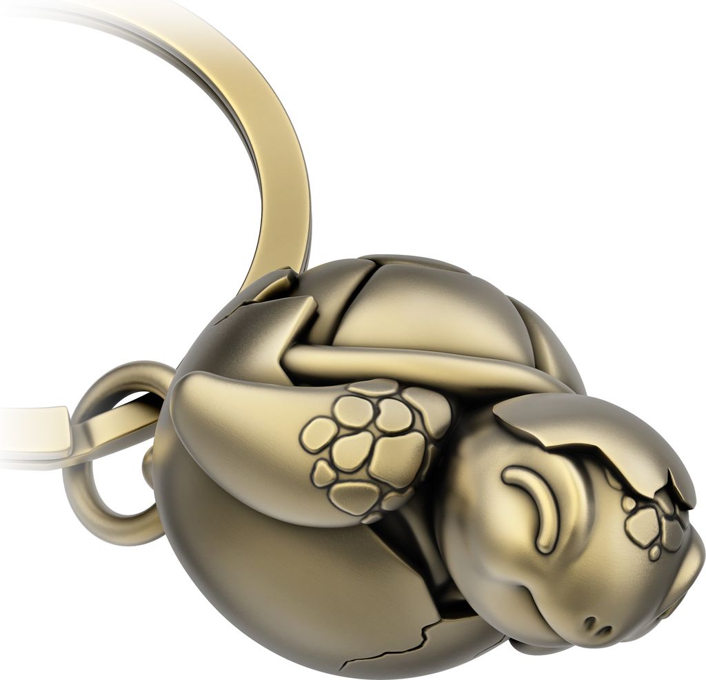 Baby Schildkröte Schlüsselanhänger "Shelly" in Antique Bronze mit Herz - Glücksbringer Geschenk für Paare Partner Frau Kind