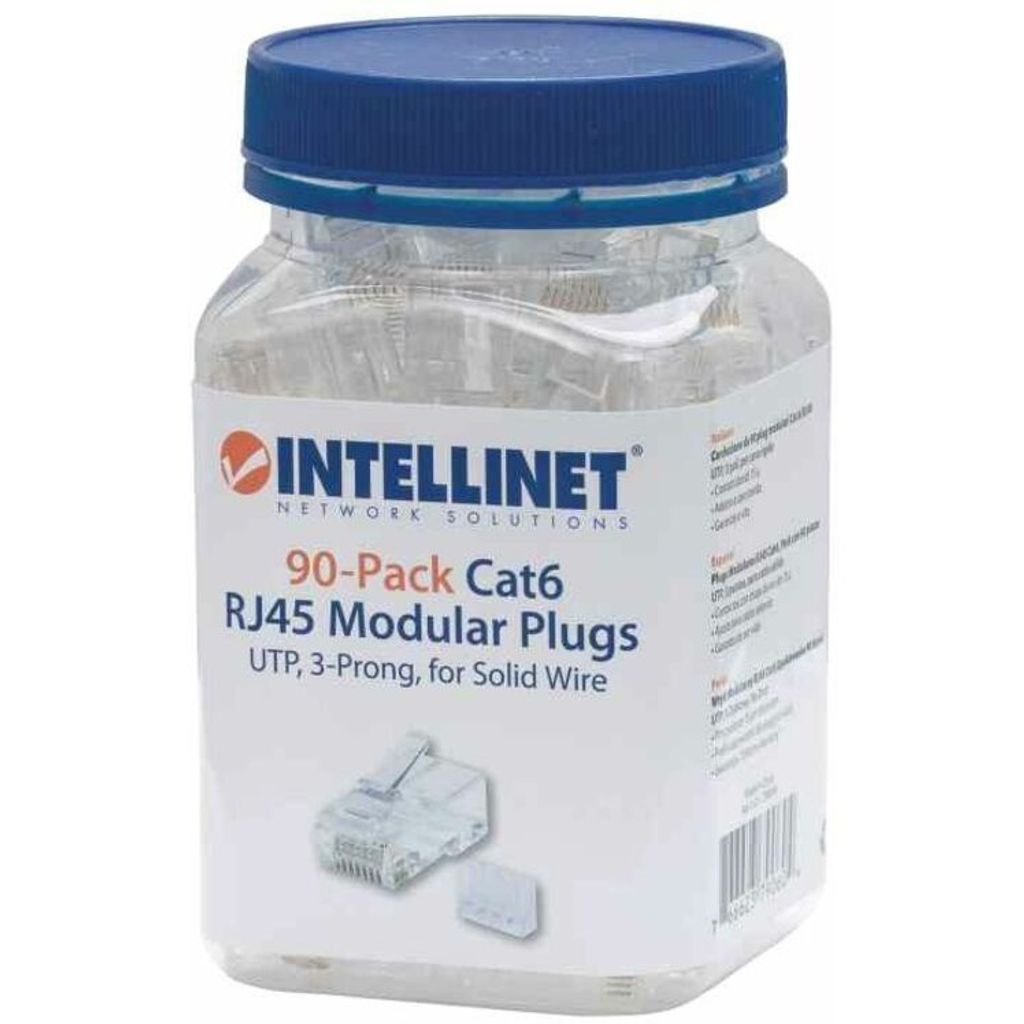 INTELLINET Modularstecker RJ45 Cat6 UTP 3-Punkt 90 STk.