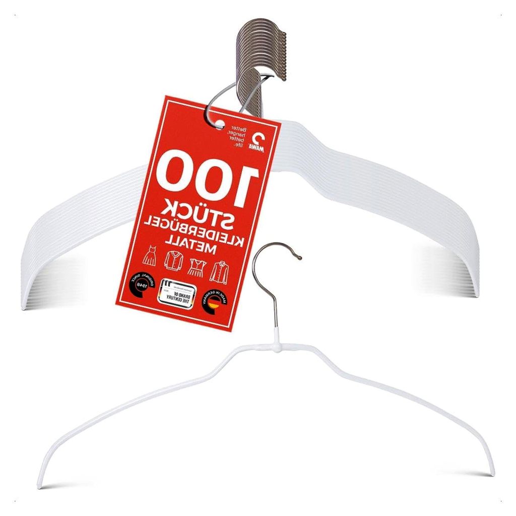 Kleiderbügel Light, Set mit 100 platzsparenden und rutschfesten Bügeln, ideal für Hemden und Blusen, mit 360° drehbarem Haken und Antirutschbes...