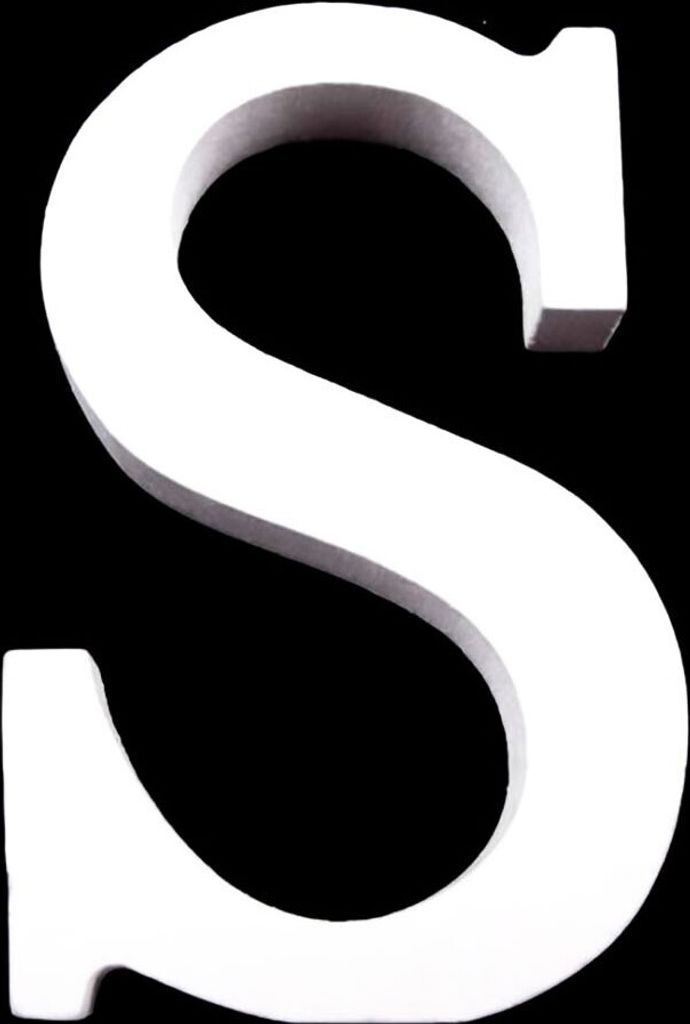 3D Holzbuchstabe 8 cm, weiß, Buchstaben & Zeichen:S Produktbild 