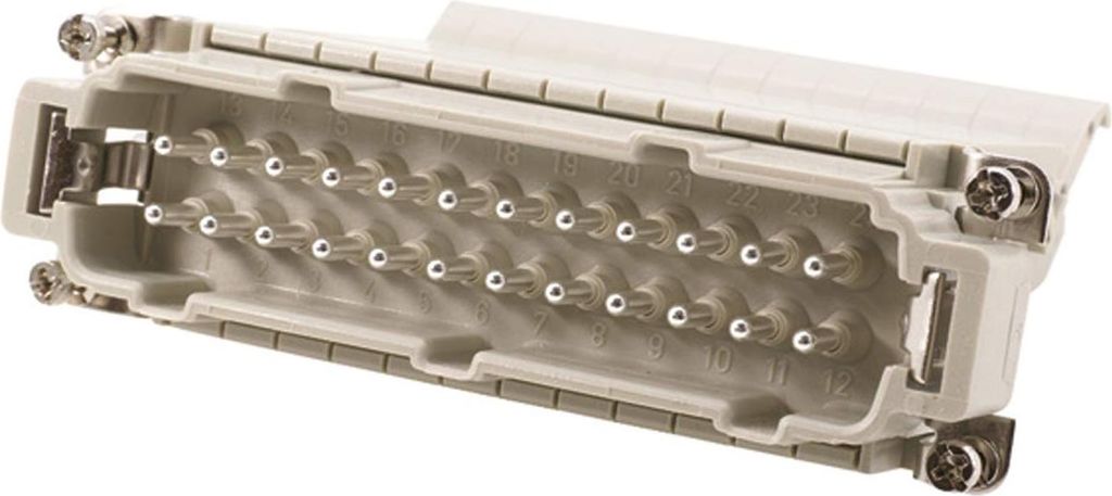 HARTING Han 24ES Anschlussverteiler Stifteinsatz (M) "rechts" Käfigzugfederanschluss, 24-polig+PE 500V, 16A - 1 Stück