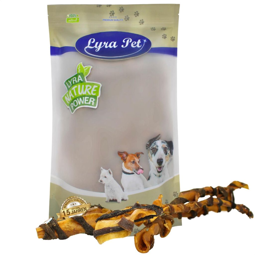 1 Stk. Lyra Pet XXL Rinderkopfhautstange mit Pansen ca. 70 cm