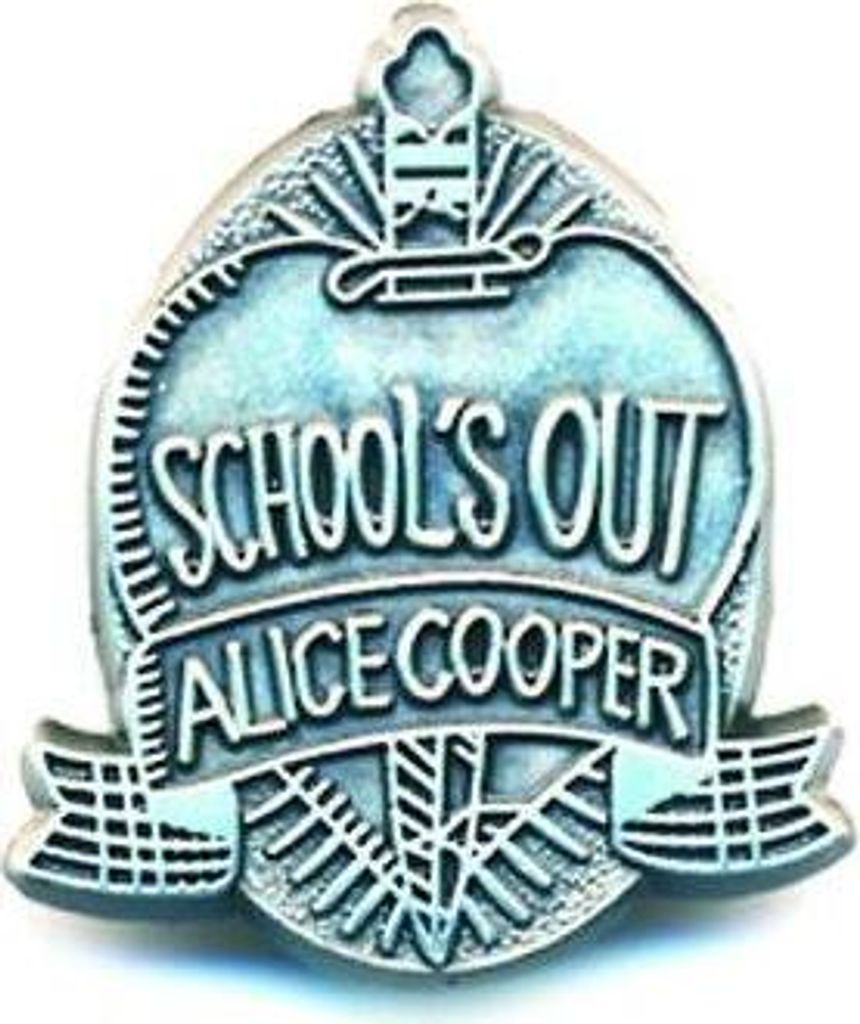 Alice Cooper - Abzeichen "School ́s Out" - Metall RO6067 (Einheitsgröße) (Silber)