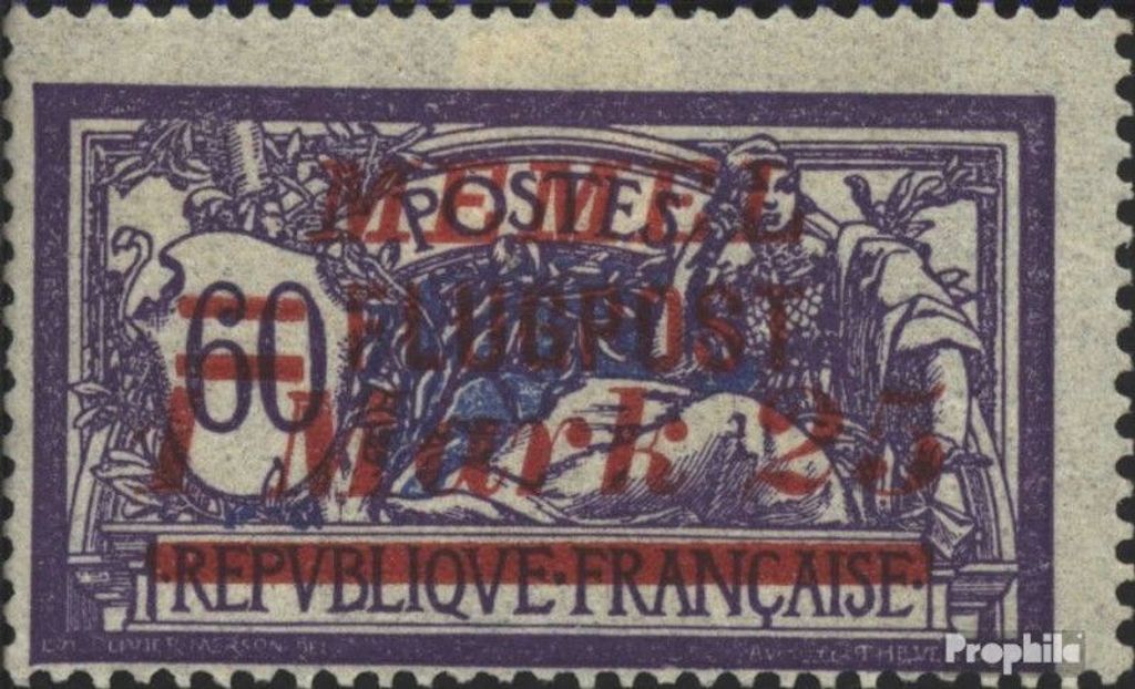 Briefmarken Memelgebiet 1922 Mi 100 mit Falz Flugpostmarke