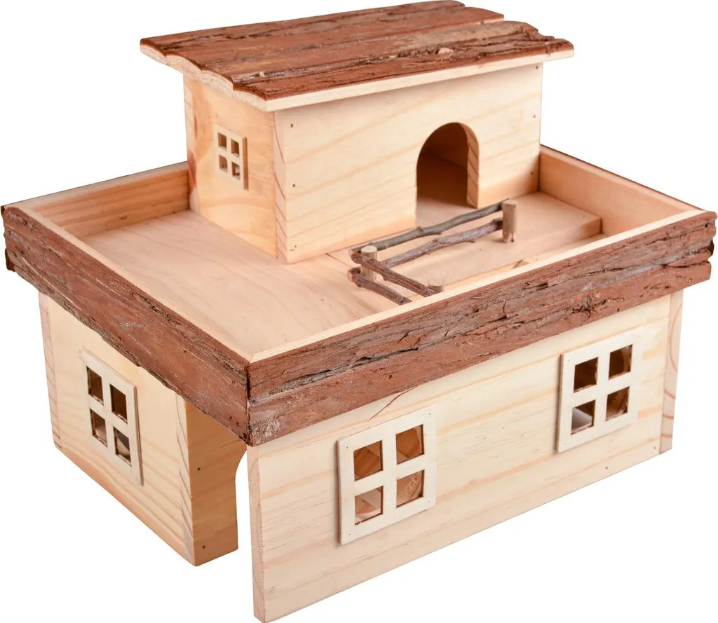 Duvoplus Maison pour petits animaux Mansion en bois naturel Taille M