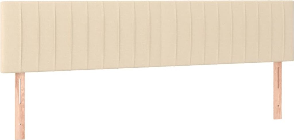Kopfteile 2 Stk. Creme 100x5x78/88 cm Stoff