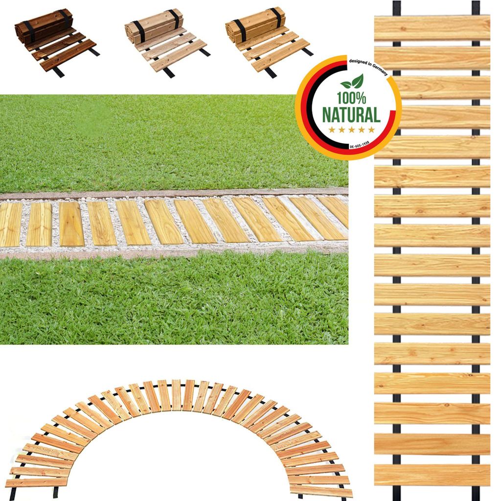 Floranica Gartenweg aus 100% Holz, 30 cm x 1 m, Natur, Produktbild 