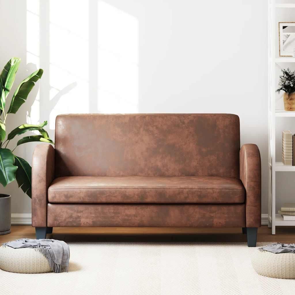 vidaXL Sofa 2-Sitzer Wildleder-Optik Braun