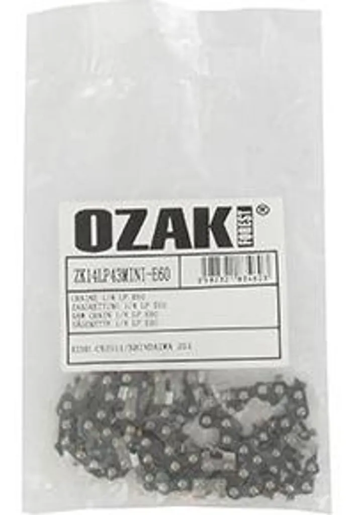 Chaîne de tronçonneuse Ozaki 1/4 1.1mm 60 maillons pour élagueuse