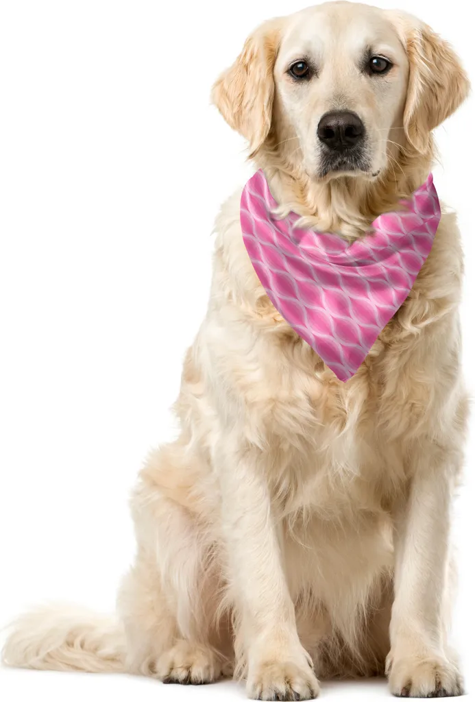ABAKUHAUS Bandana per animali domestici rosa e bianca, linea Pastel Ogee, 55x55 cm, rosa pallido e bianco