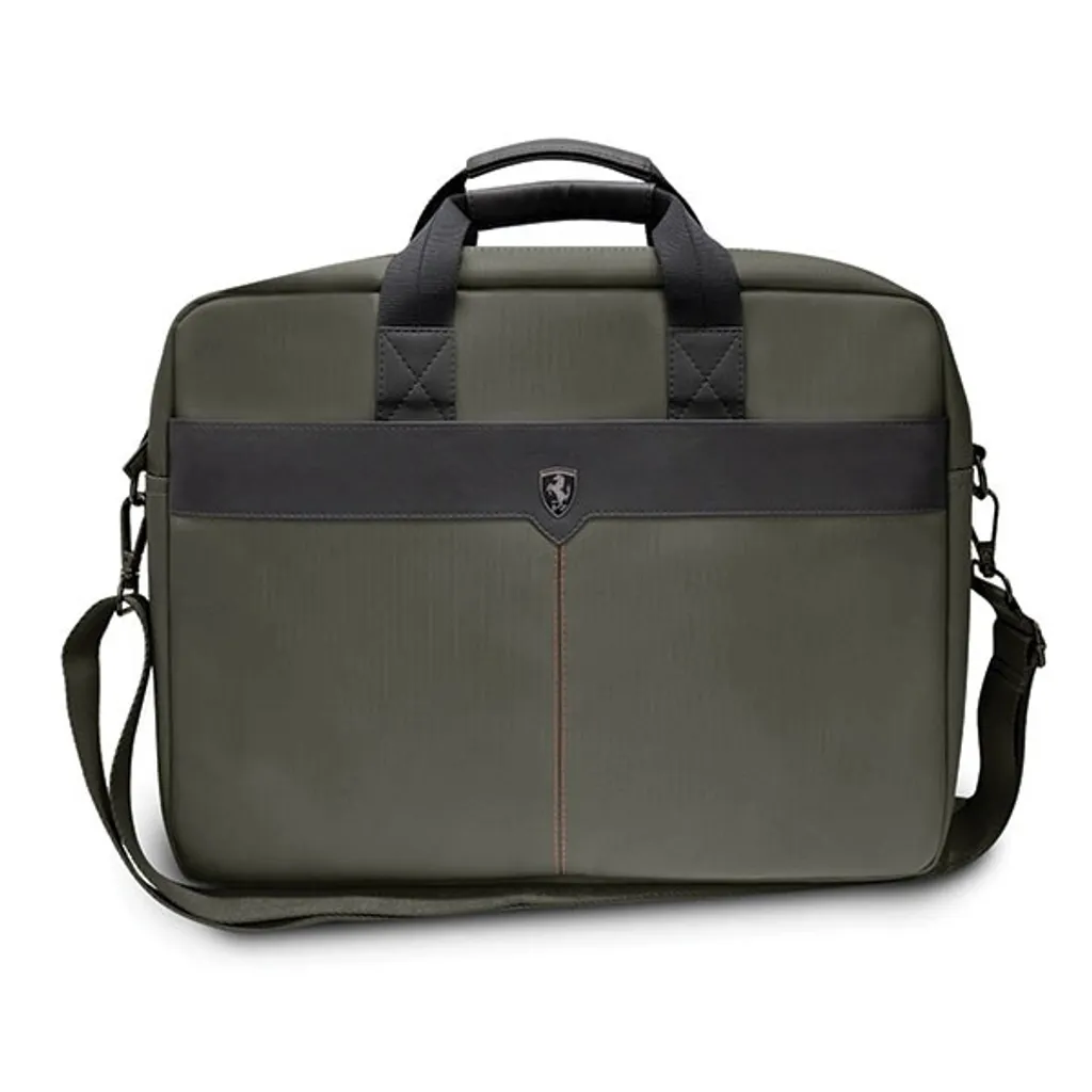 Sac Ferrari Off Track Scuderia 16 Pouces Khaki - Sacoche Laptop de Luxe