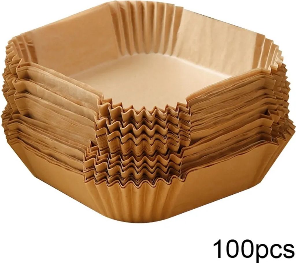 Air Fryer Einwegpapier für Fritteusen 16 cm 100 Stk Natur