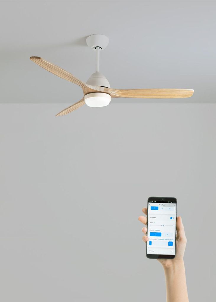 WIND CUP - Leiser Deckenventilator 40W Ø132 cm 100% Holz