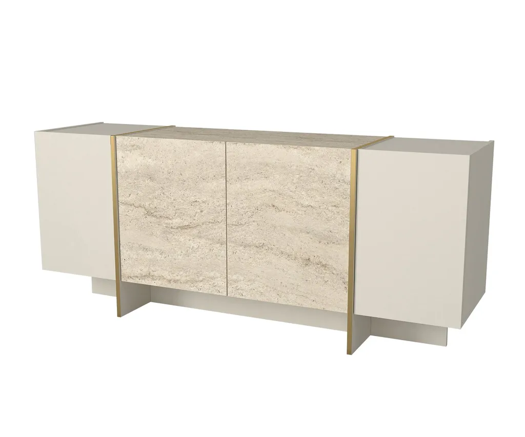 Console Veyron : Meuble Robuste Style Travertin sans les Contraintes - 5