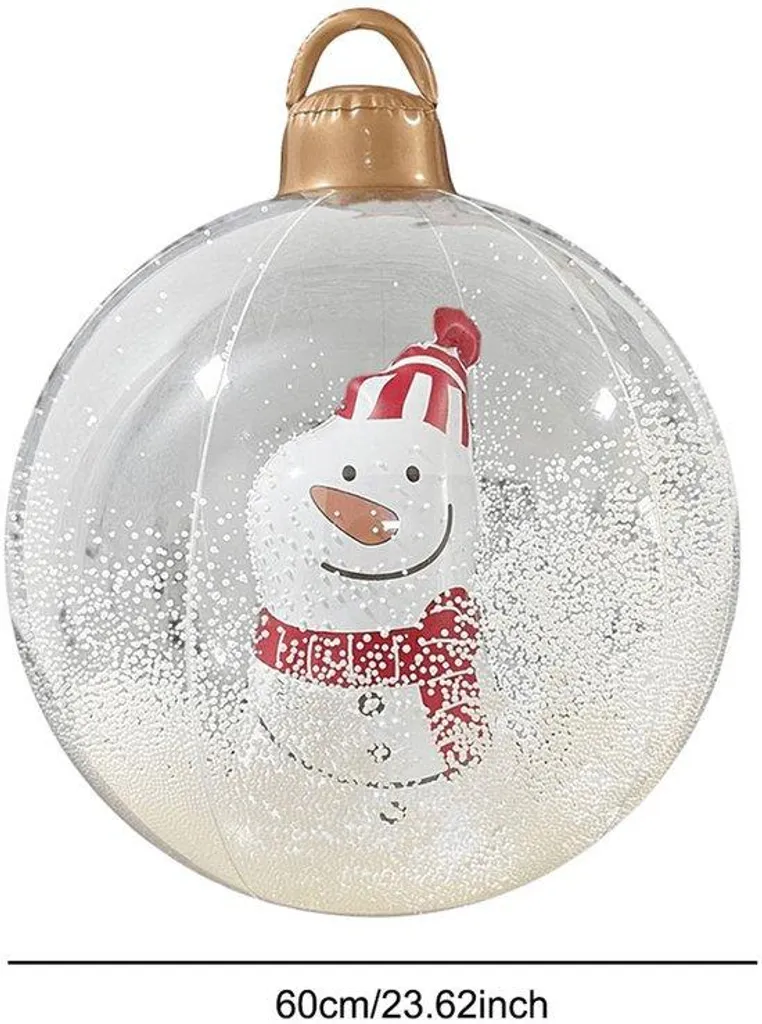Décoration de Noël géante : boule gonflable lumineuse PVC translucide