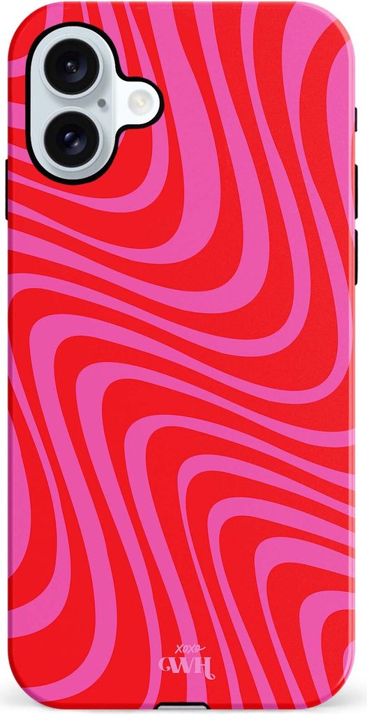 xoxo WH Berry Much - Double Layer - Hülle passend für iPhone 16 - Rot - Rosa