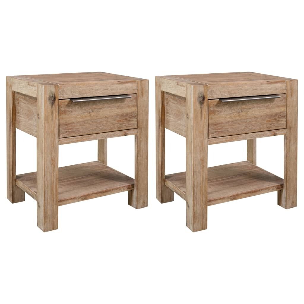 vidaXL Tables de nuit avec tiroirs 2 pcs 40x30x48 cm acacia Image du produit 