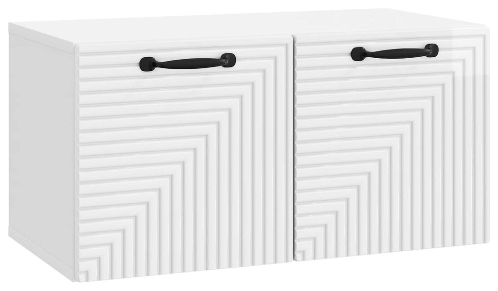 Wandmontierter TV-Schrank Hochglanz Weiß 59,5 x 31 x 30 cm