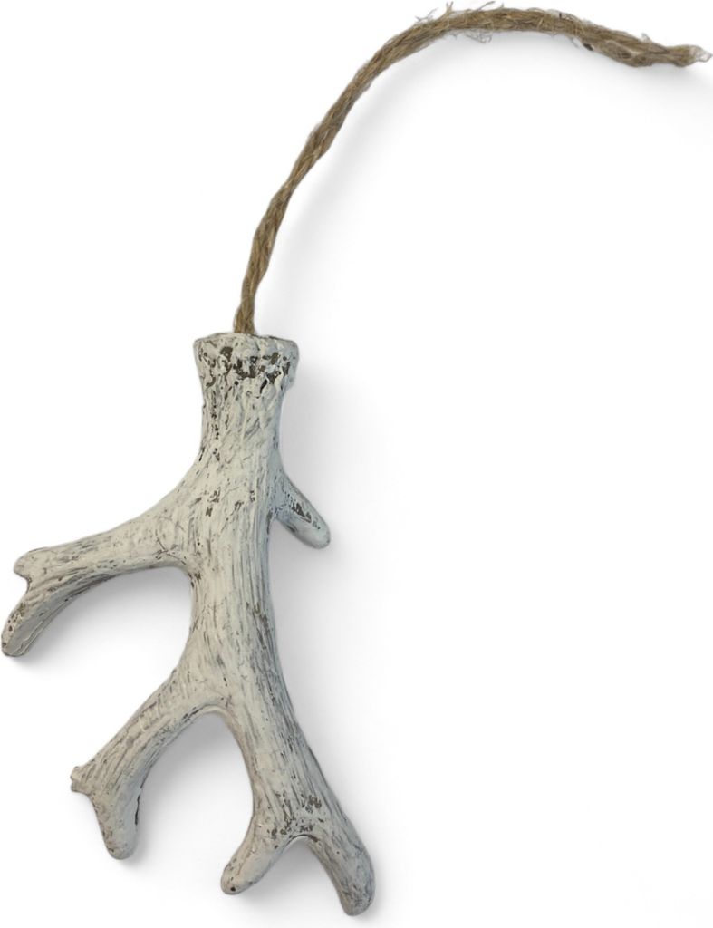 Dekorativer Geweih-Aufhänger – Weiß – 9 cm