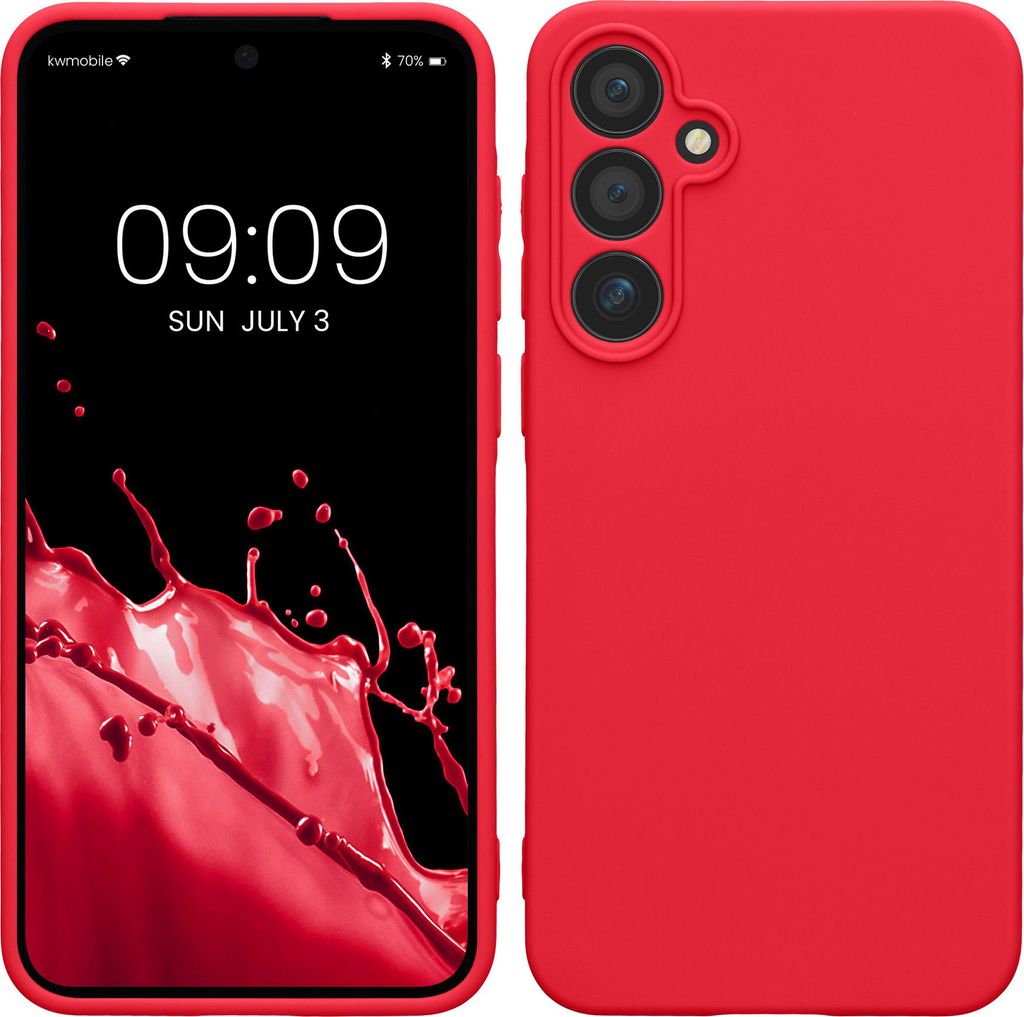 kwmobile Handyhülle kompatibel mit Samsung Galaxy A55 5G Hülle - Handy Case aus weichem Silikon in Neon Pink