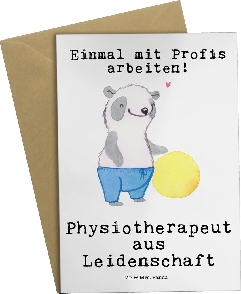 Mr. & Mrs. Panda Beileidskarte Physiotherapeut Leidenschaft Produktbild 